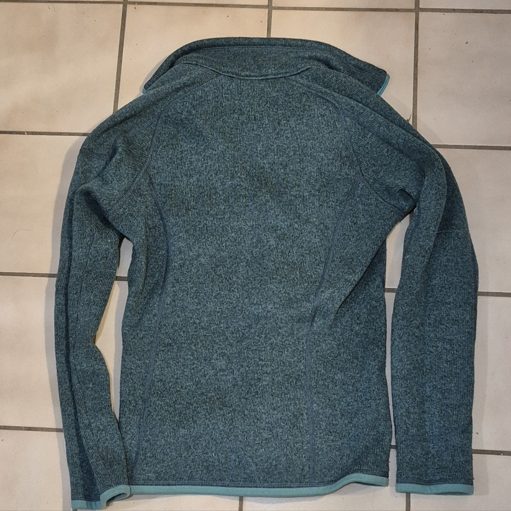 Patagonia Teal Green Half-Zip Fleece Sweatshirt - Picture 5 of 10